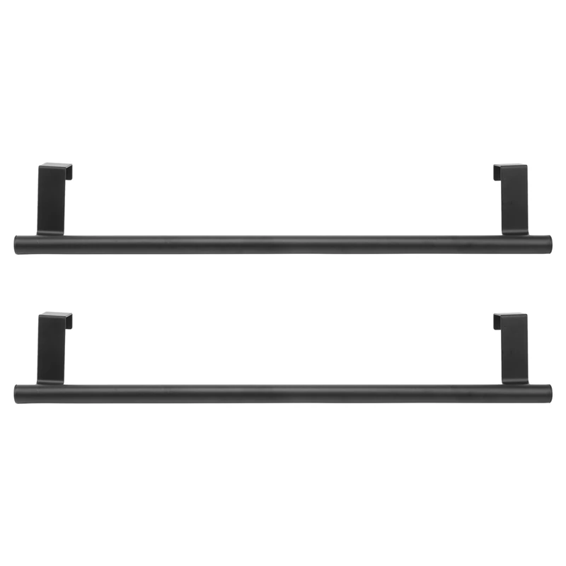 

New Over The Door Towel Rack, Kitchen Towel Holder, Over Cabinet Towel Bar, Matte Black 2 Pack,For Hand, Dish, Tea Towels