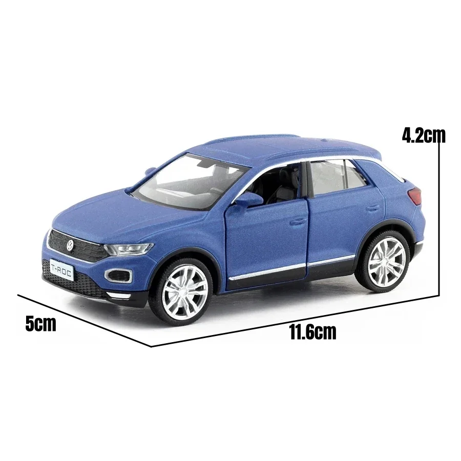 1:36 VOLKSWAGEN T-ROC SUV Alloy Model Toy Car 11.6cm Diecast Pull Back Metal Collection Children Toys Gift 6