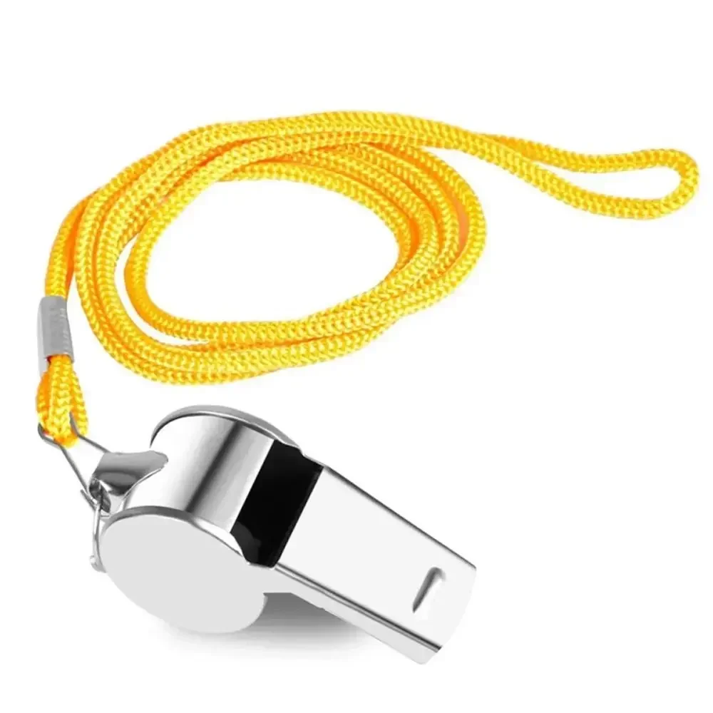 Loud Metal Whistle Professional with Rope Sport Wear Resistant Portable Stainless Steel Referee Whistles,sport whistle,metal whistle,sports whistle