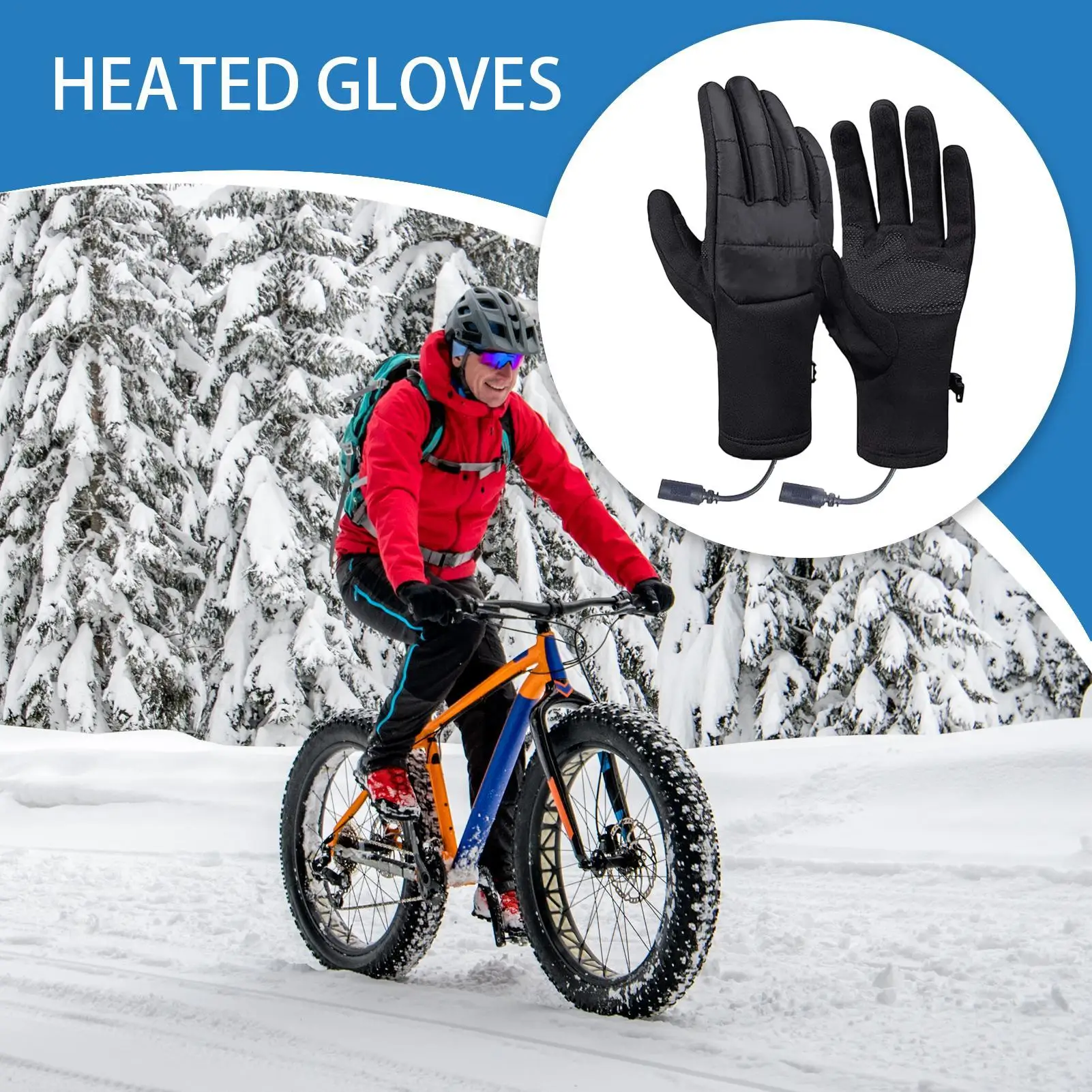 Heated Gloves For Men USB Heating Electric Touchscreen Mittens Touch Screen Outdoor USB Heated Gloves Women For Winter Skiing