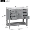 36'' Bathroom Vanity with Single Sink Combo Modern Bathroom Sink Cabinet with 2 Soft Closing Doors Solid Wood Frame Vanities 2