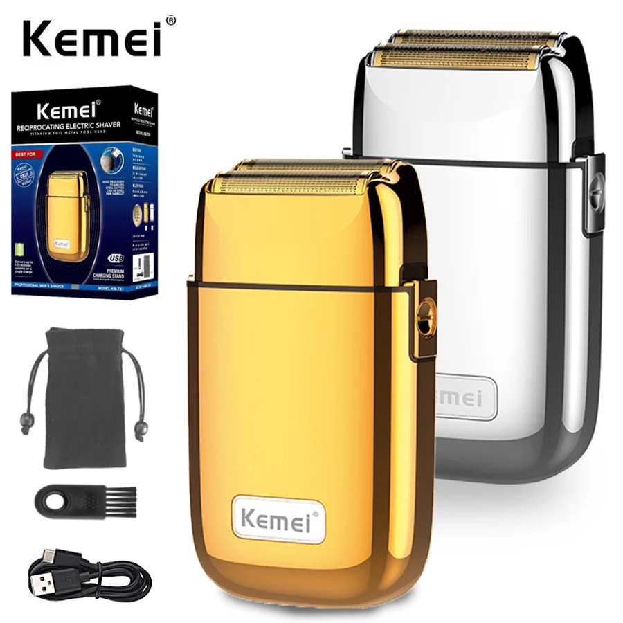 

Kemei Tx1 Full Metal Electric Shaver For Men Hair Beard Electric Razor Bald Head Shaving Machine Finishing Fades Rechargeable