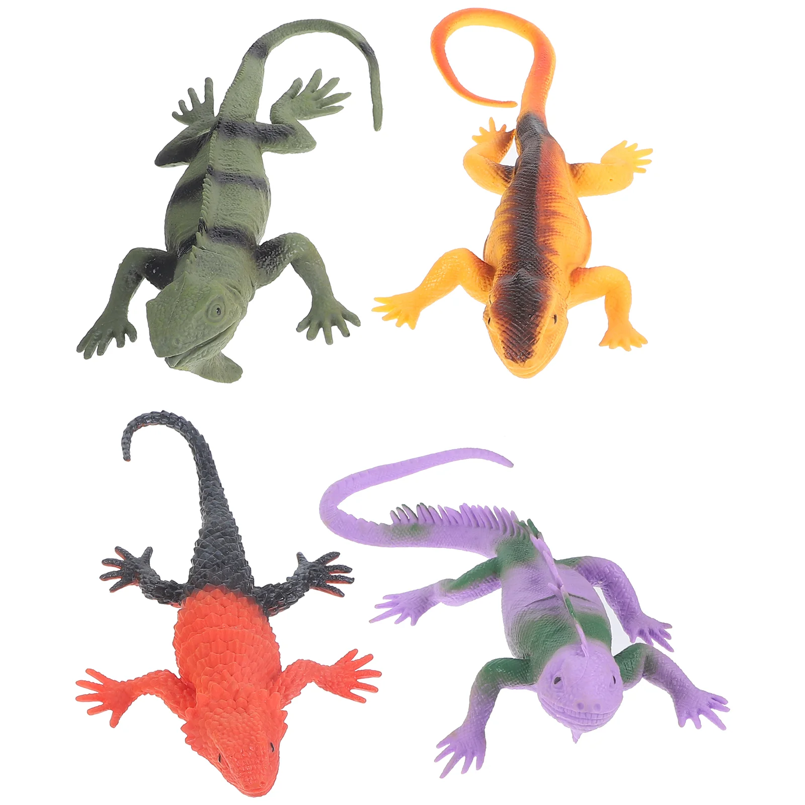 

4 Pcs Lizard Model Toys Simulation Figurine Small Animals Recognition Figurines Plastic Child