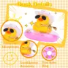 2 Set Car Rubber Duck Rubber Duck for Jeeps Ducking Decoration Dashboard with Sun Hat Swim Ring Necklace Sunglasses 2