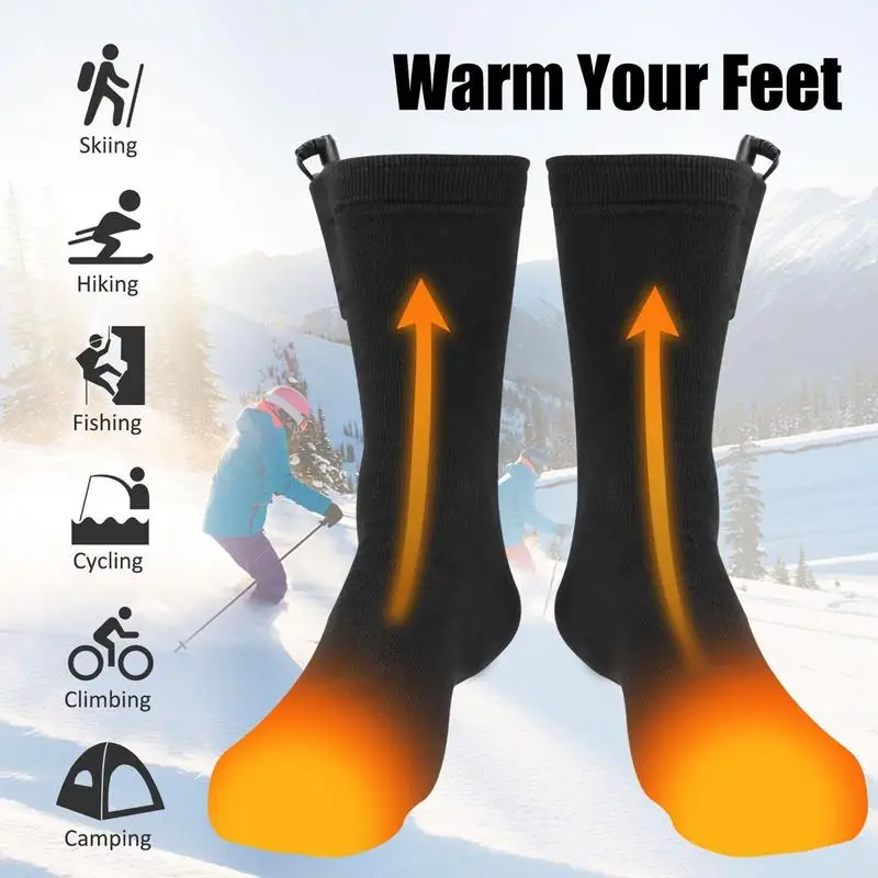 USB Rechargeable Heated Socks Constant Temperature Fever Electric Heated Socks Thickened Sport Foot Warmer Electric Heating Sock