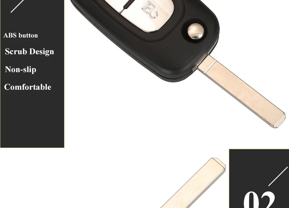 Jingyuqin Flip Remote Key Fob 2/3 Tasten 433 MHz FRAGEN ID46 PCF7961 für für Mercedes Benz Citan 2012-2019 Smart W364 – Detail 5