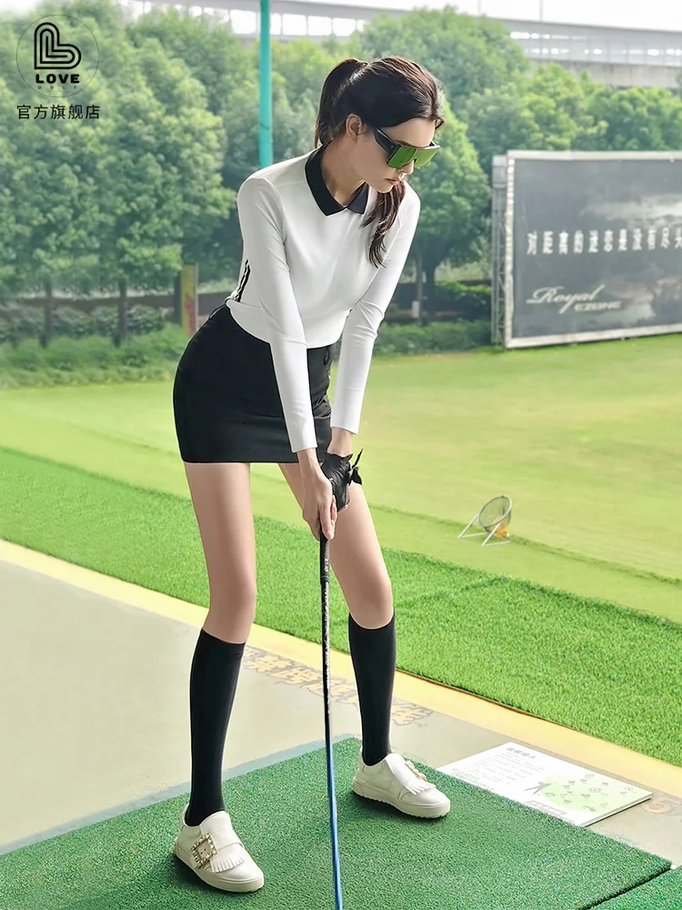 Love Golf New Women's Suit Long Sleeve Top Short Skirt Set Autumn Sports Clothing High-end Slim POLO Shirt Female Golfwear