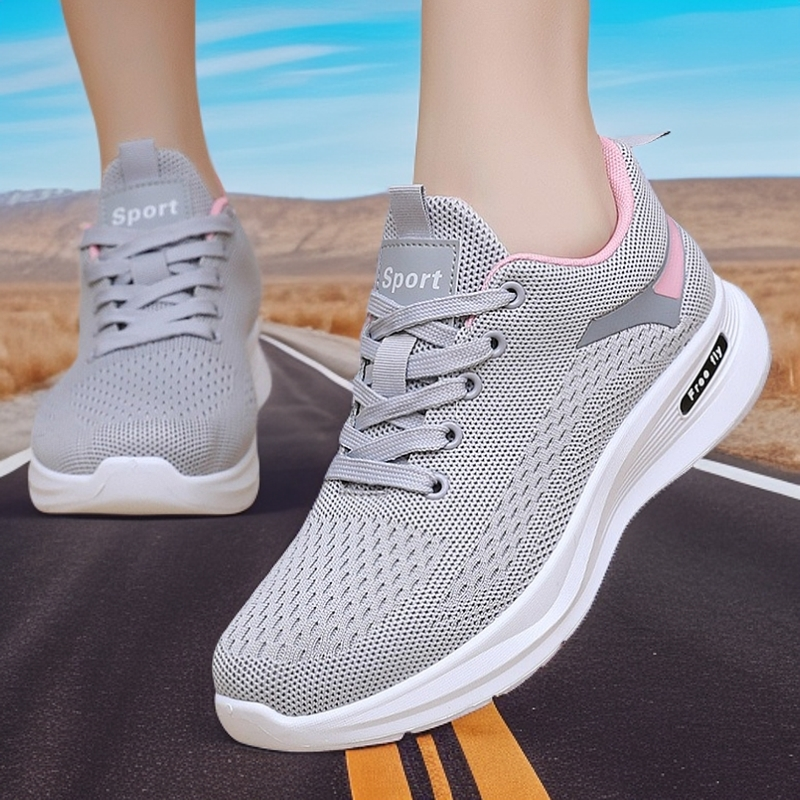 Trend Flying-woven Mesh Breathable Women's Shoes Flat-bottomed Sports Fashion Little White Single Shoes 2025 Summer