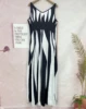 Targeted printed spring/summer new V-neck long dress 6