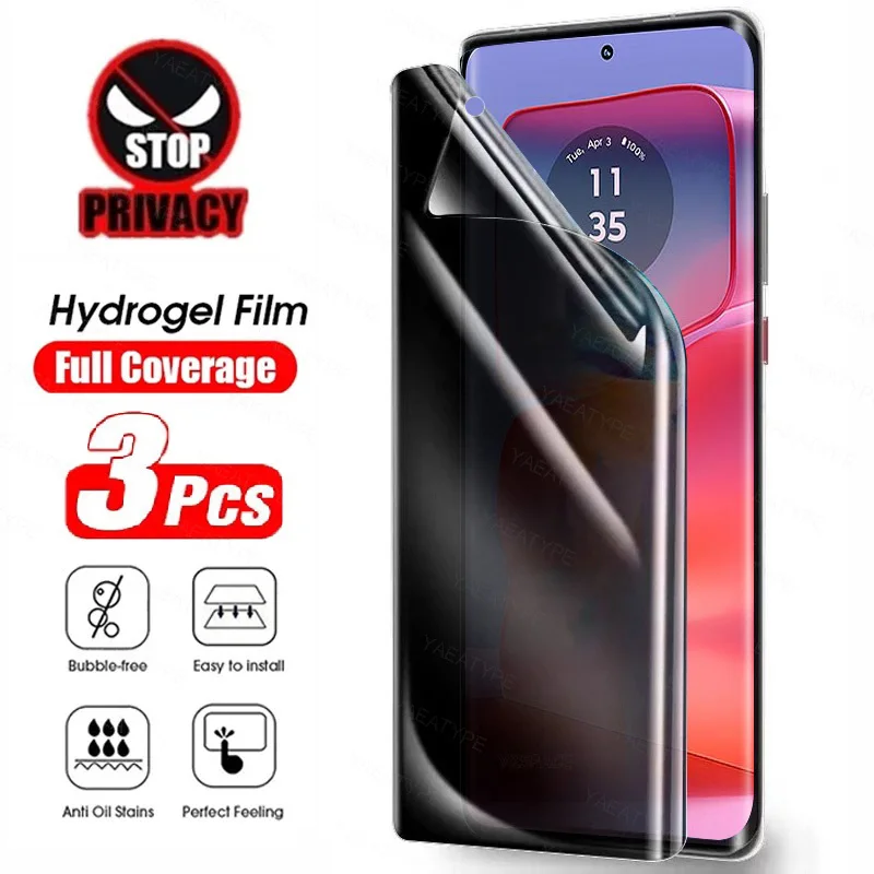 Privacy Hydrogel Screen Protector - 3 Pack, Soft Film, Signature Edition, Anti-Fingerprint