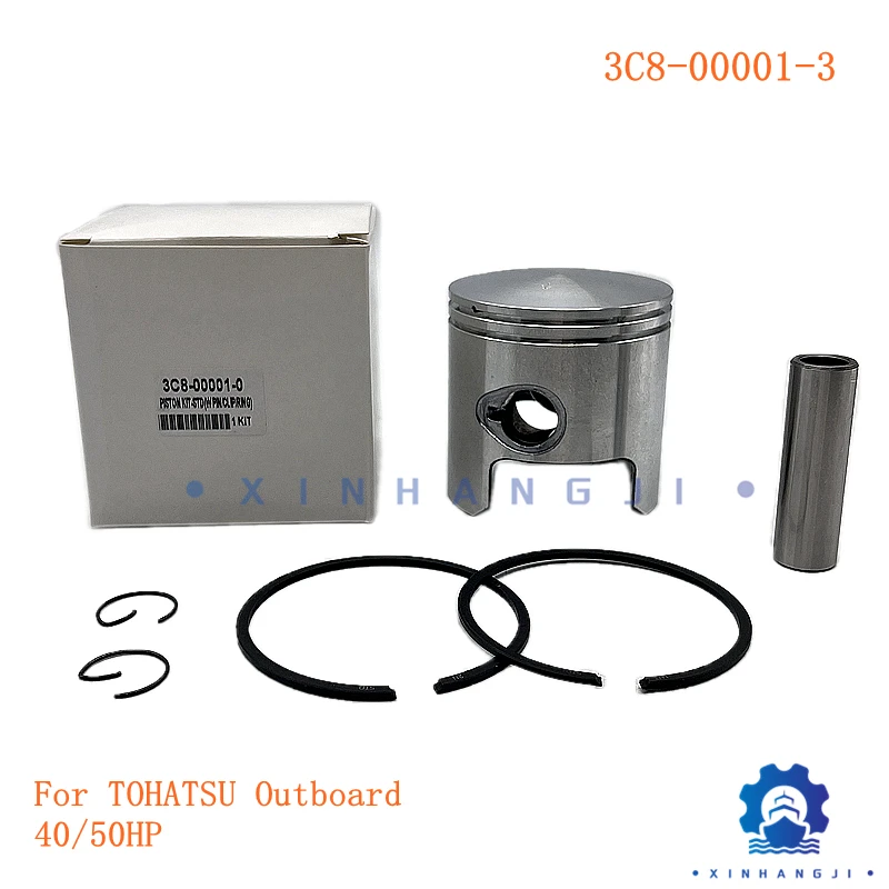 Muslimate Pistone E Anello Per Fuoribordo Tohatsu 2 Tempi 50Hp; Mercury Mariner 3Cyl 40Hp-50Hp 779-9615 Dia:68Mm