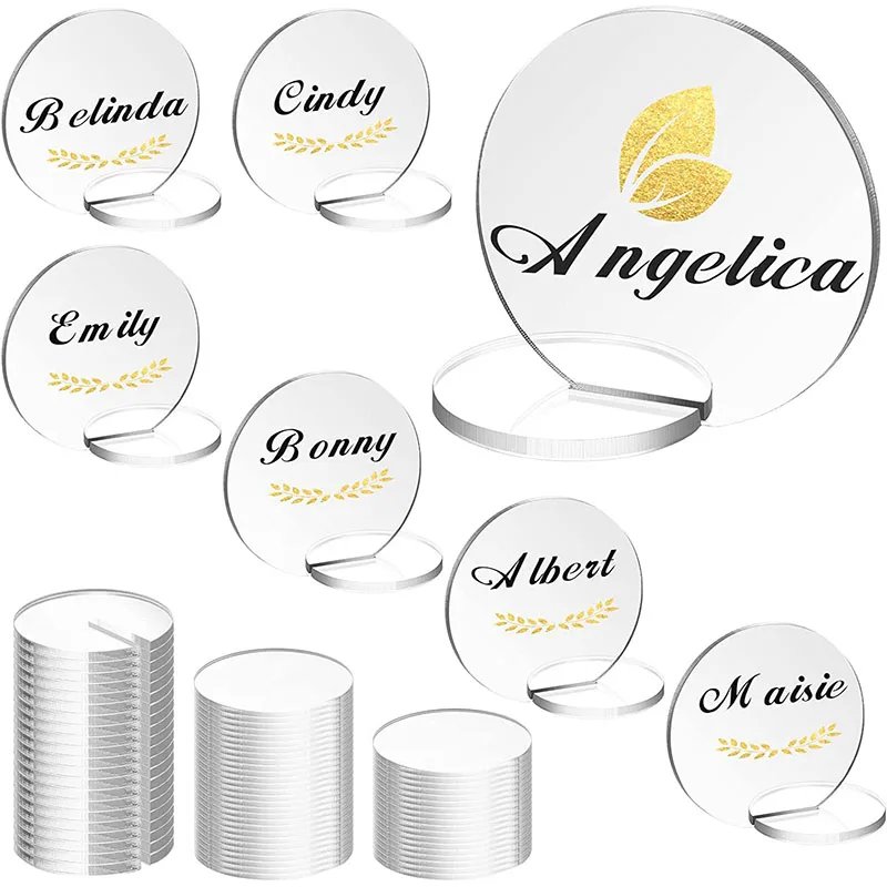 10 Sets Wedding Table Numbers Clear Arch DIY Acrylic Sign with Stand Blank Holder for Wedding Reception Party Centerpieces Decor