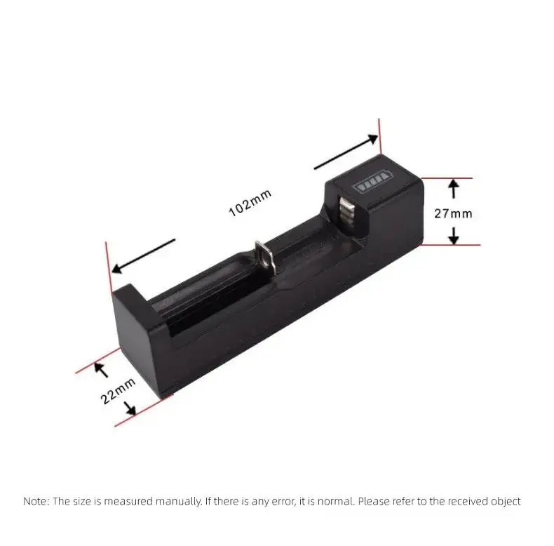 1 슬롯 USB 충전기 어댑터 3.7V-4.2V 충전식 배터리용 스마트 충전 16340 14500 18650 26650 리튬 배터리 충전기