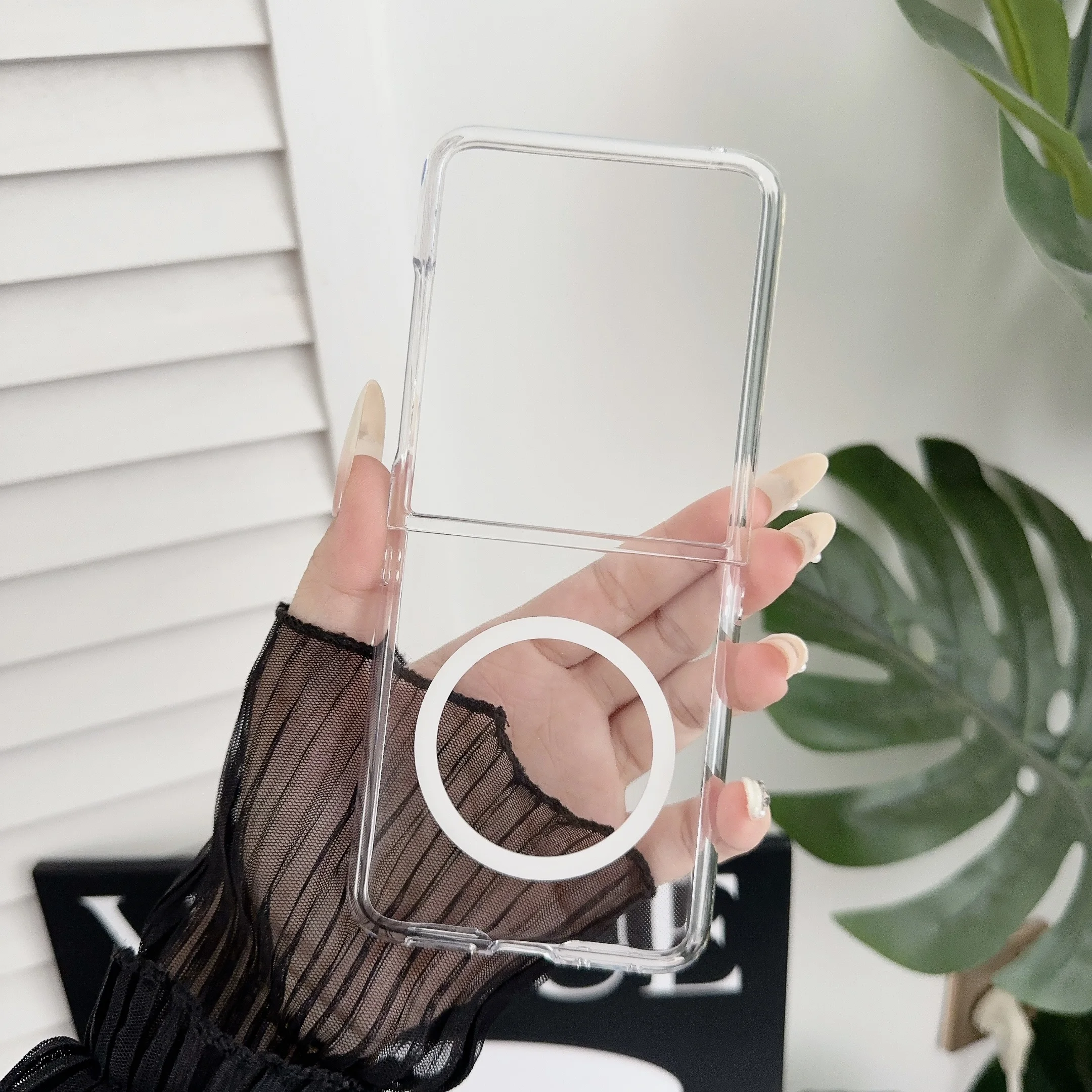 Transparent Shockproof Magnetic Hard Cover with Wireless Charging