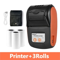 Compact Wireless Bluetooth Thermal Receipt Printer - Ink-Free, 58mm для Business and Retail (Orange 3Rolls Case)