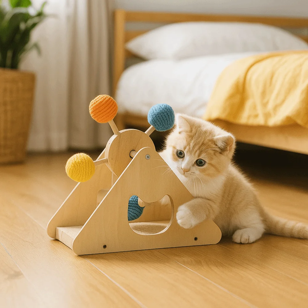 Rotating Turntable Ferris Wheel Cat Toy Durable Detachable Cat Scratcher Toy Wear Resistant Interactive Cat Toy Relieve Boredom