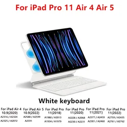 Premium Floating Folio Keyboard Case with Trackpad for iPad Air and Pro Series (Air 4 5 Pro11 White)