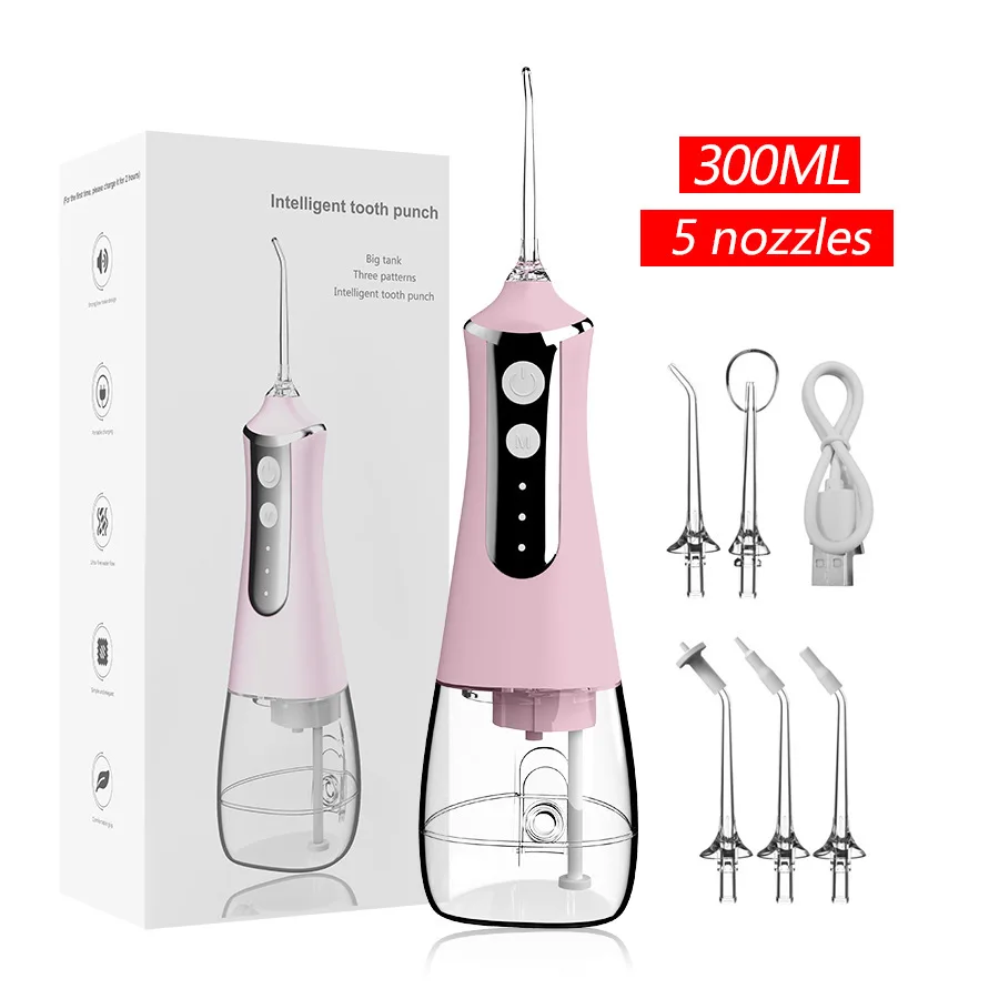 Oral Irrigator Portable Dental Water Flosser USB Rechargeable Water Jet Floss Tooth Pick Jet Tip Modes Waterproof