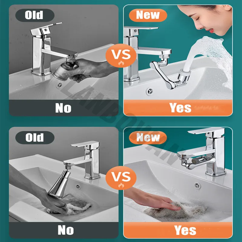 Universal 1080&deg; Rotatable Faucet Aerator Extender Plastic Splash Filter Faucets Bubbler Nozzle Robotic Arm For Kitchen Bathroom faucet aerator,faucet extender,faucet extension