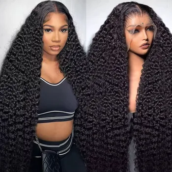 13x6 Brazilian Virgin Human Hair Jerry Kinky Curls 250% Density Real Human Hair HD13X4 Lace Front Wig Pre-Plucked Bleached Knots 1