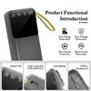 20000mAh Power Bank Portable Charger Backup LED Digital Display External Battery 4in1 Cable Mobile Power 4