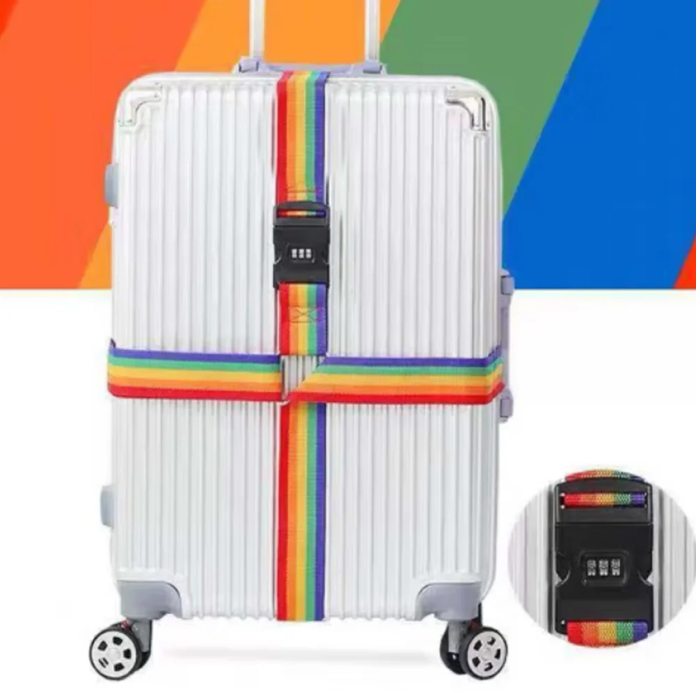 

Adjustable Luggage Strap Cross Belt Packing Travel Suitcase Lock Buckle Strap Baggage Belts 2022 Outdoor Camping Bag Accessories