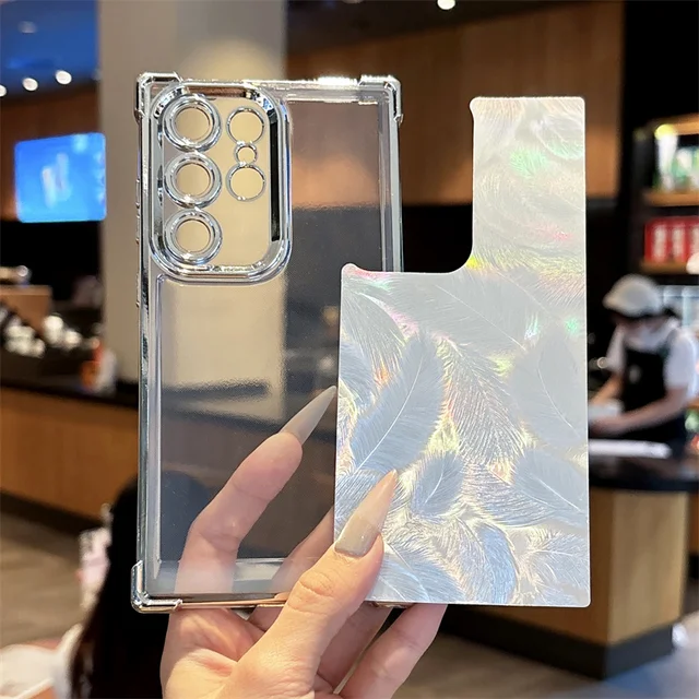 Phone Case For Motorola Moto G05 G84 G54 G53 G52 G30 G20 G10 Luxury Laser Silver Gradient Silicone Cover 6