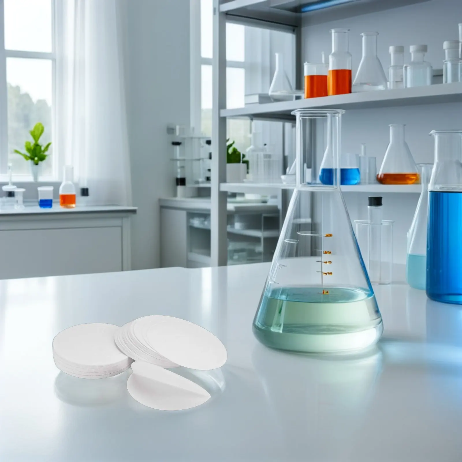 100매 정량 필터 종이 원형 필터 디스크 소형 경량 휴대 용이 실험실 실험을 위한 고급 제작 기술