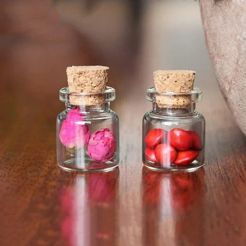 Wholesale Mini Glass Bottles DIY Transparent Empty Message Wishing Bottle with Cork for Birthday Wedding Party Home Decor Favors