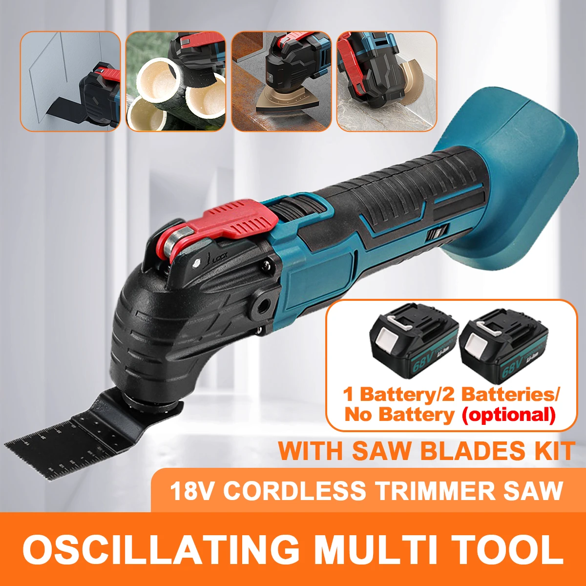 Electric Cordless Oscillating Multitools Machine Multifunction Trimmer