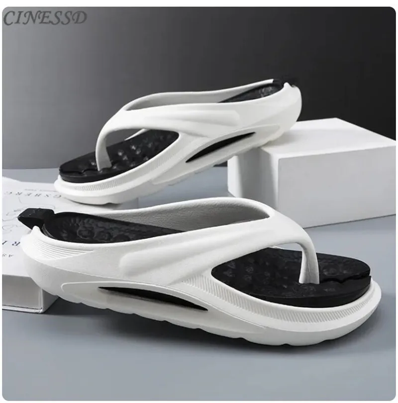 

Men Summer Thong Flip Flops Cloud Shoes Non Slip Pool Slippers Foam Pillow Slides Foot Massager Slippers Fashion Sneaker Sandal