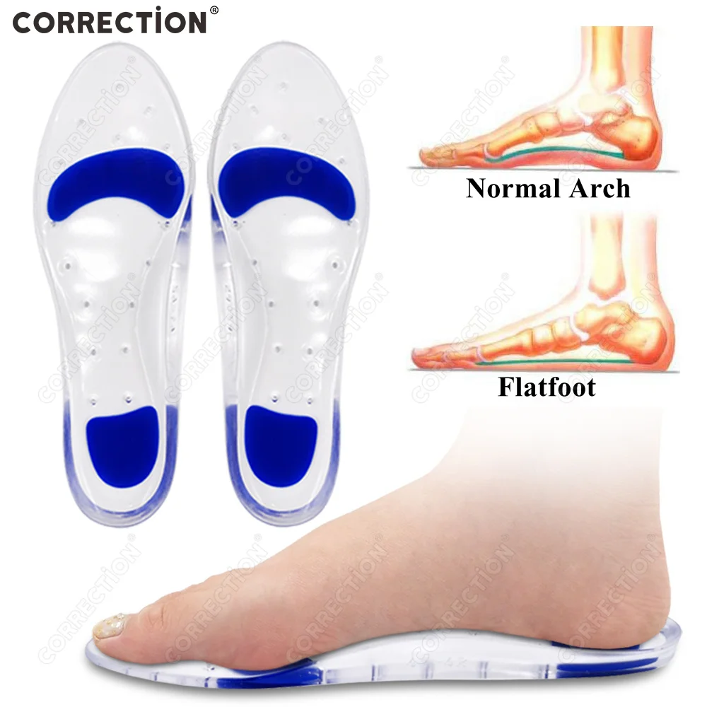 Silicone Gel insole Orthotic Arch Support Foot Pain care Massaging ...