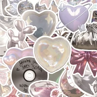 10/30/63pcs Ins Style Shiny Silver Pink Stickers Aesthetic Graffiti Decoration DIY Skateboard Phone Fridge Bike Cute Decals Toys 2