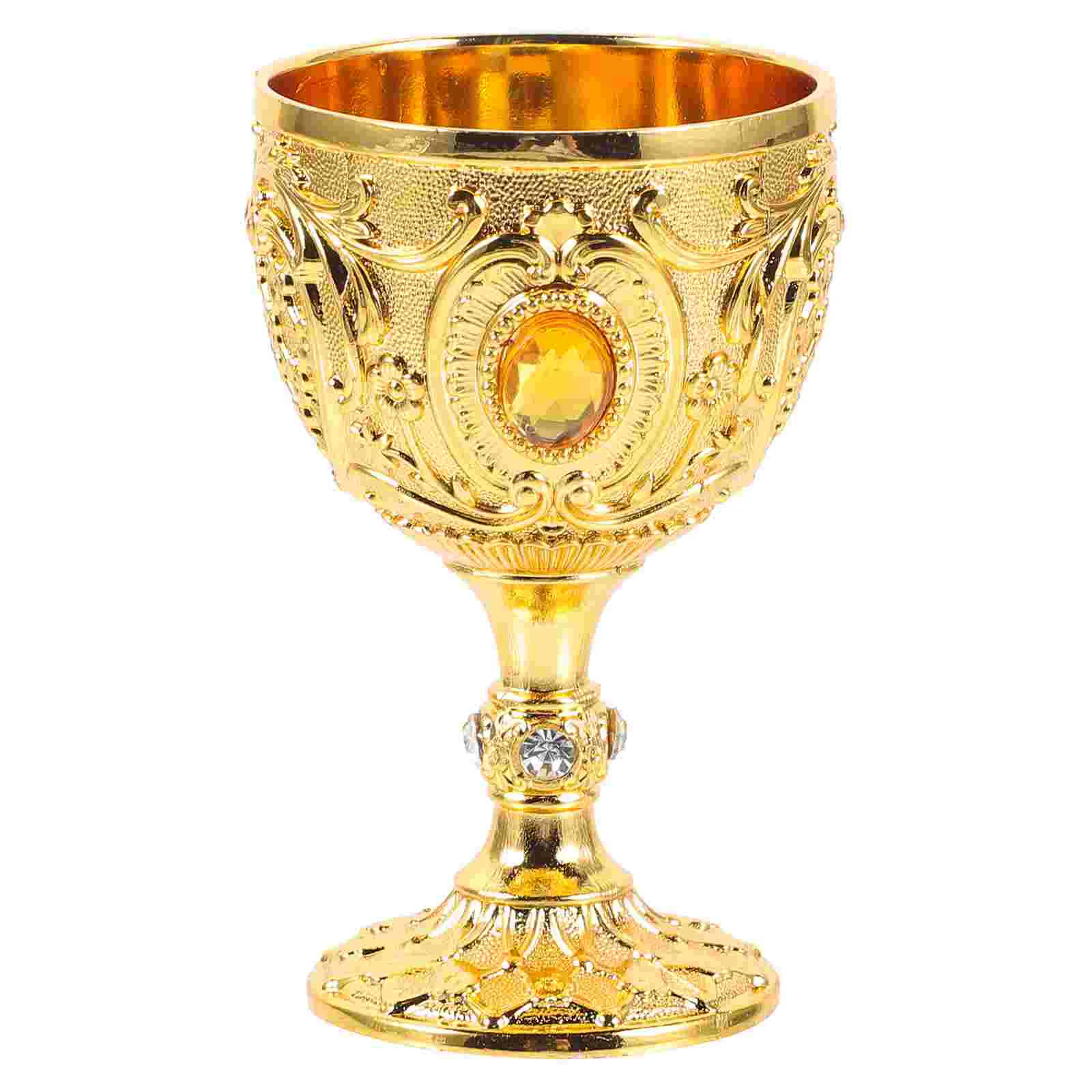 Wine cup Glasses European High-end Cup 30ml White Retro (gold) Bridesmaid Travel Decor Cups Aluminum Alloy Engraving Pattern Cup