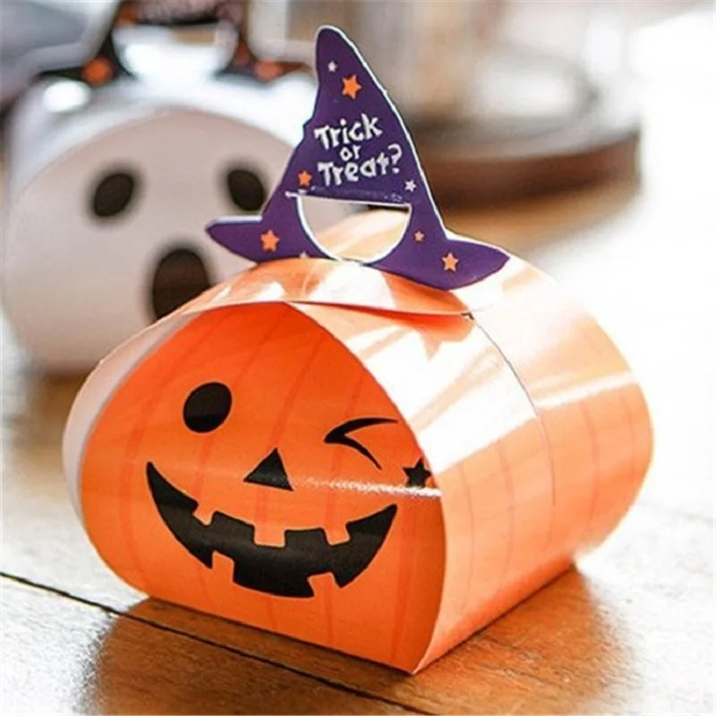 25 Pezzi Scatola Di Caramelle Di Halloween Scatole Regalo Di Carta Dolcetto O Scherzetto Bambini Sacchetti Di Caramelle Fantasma Zucca Bomboniere Di H