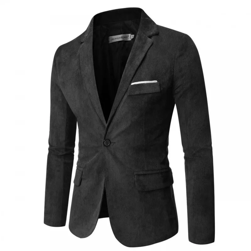 Autumn and winter men's corduroy suit jacket Korean style casual slim fit blazers Jackets
