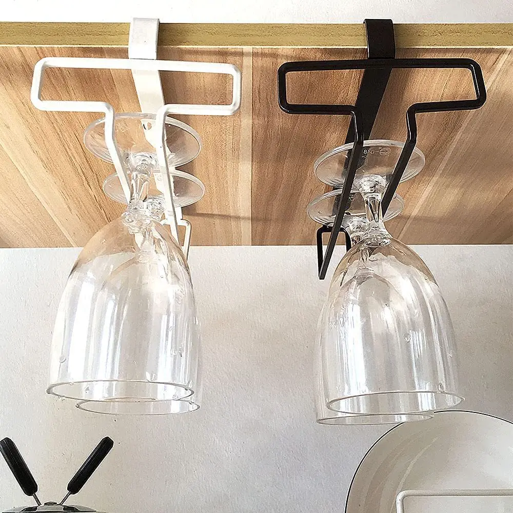 

Punch free red wine glass shelf cabinet decoration iron glass shelf wine cabinet red wine Stemware glass storage rack hanger