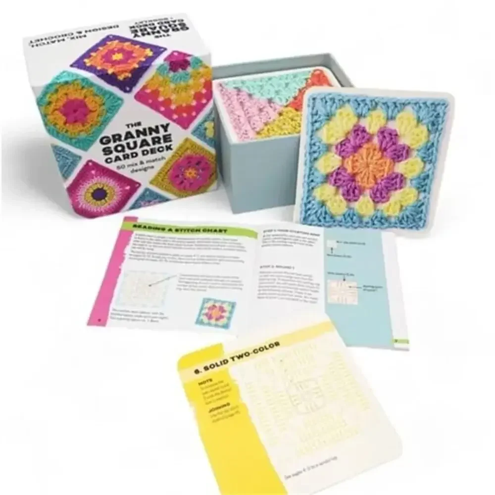 Creative Knitting Pattern Card Deck 50+ Mix & Match Granny Square Designs For Adult DIY Crochet & Craft Projects Knitting Pattern Cards