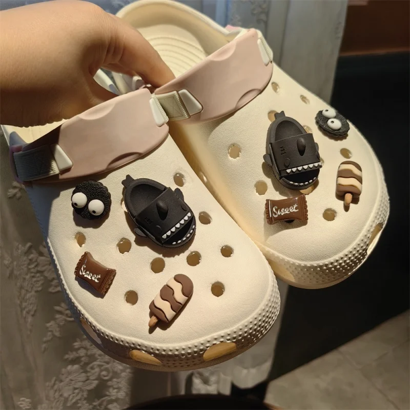 귀여운 만화 상어 장식 버클, 전체 세트, 핫 DIY 신발 참, 신발 참 액세서리, 소녀 선물 