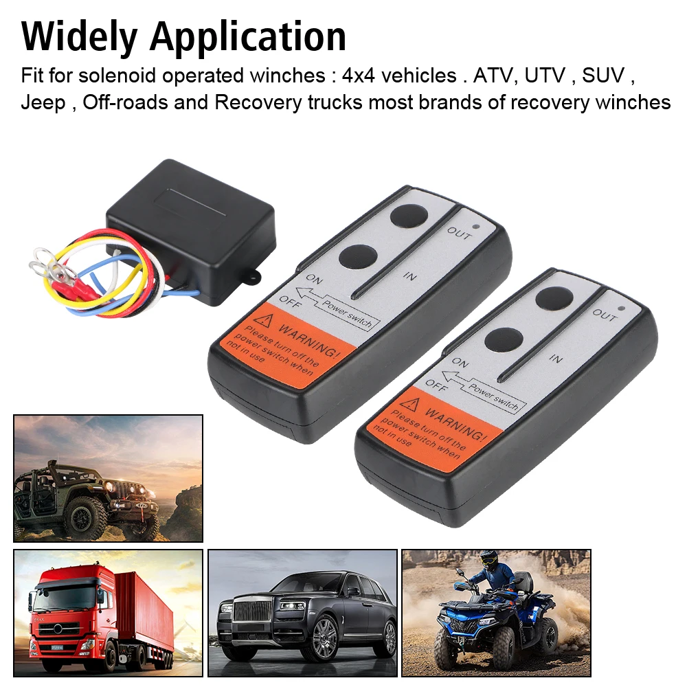 Handset Switch Controller For Jeep Off-road ATV For Recovery Tow Truck Wireless 12V 24V Winch Remote Control System
