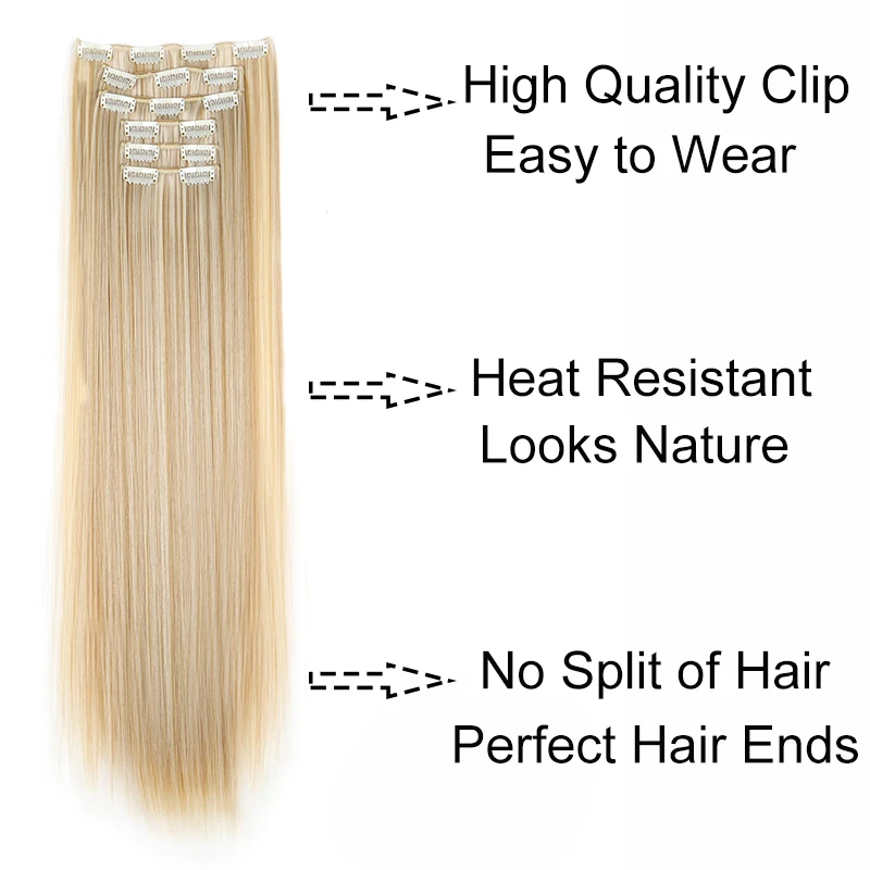 Synthetic Clip in Hair Extensions 5