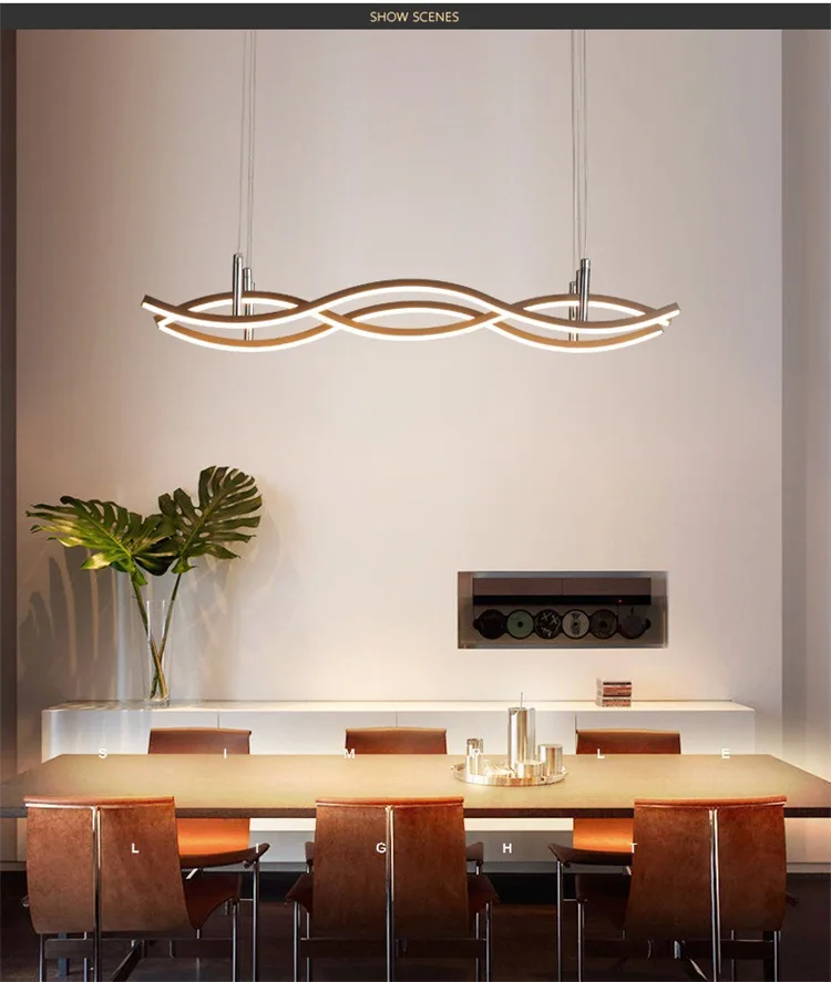Teto de Metal Pingente Minimalista Linear Nordic Sala Estar Decoração Lampadari Iluminação Interior Hx50nu Luz 4 Computers & Electronics
