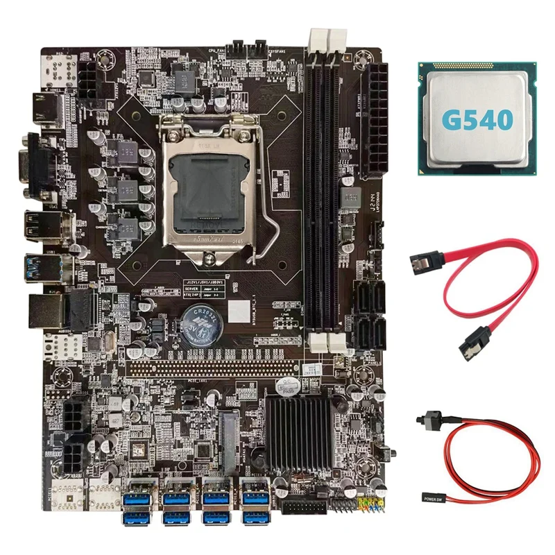 best motherboard for desktop pc B75 BTC Miner Motherboard+G540 CPU+SATA Cable+Switch Cable LGA1155 8XPCIE USB Adapter DDR3 MSATA B75 USB BTC Motherboard best chipset for gaming pc