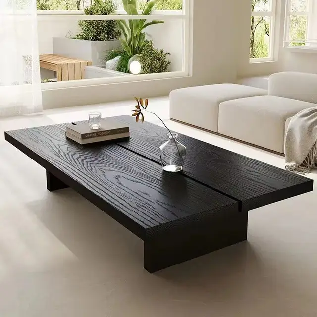 Wabi Sabi Table basse minimaliste moderne à la mode rustique Rectangle Table basse neutre éclectique Mobilier Maison meubles de maison 1