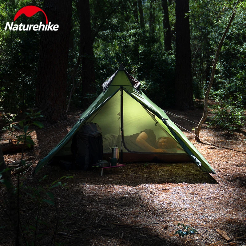 Naturehike 20D Nylon Ultralight Rainproof Tent Outdoor Camping Waterproof Teepee Tent Hiking Rodless Out Winter Stove Tents