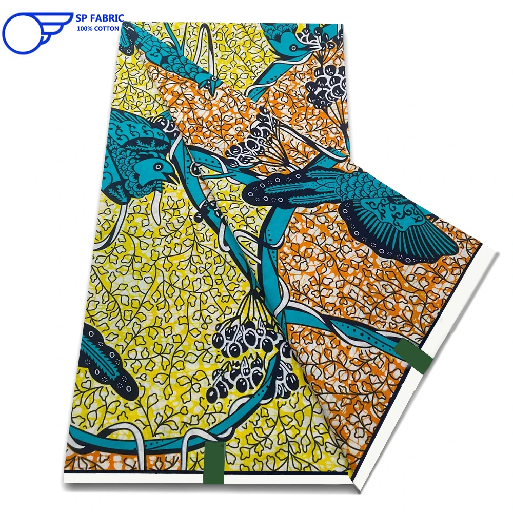 

Lastest Genuine Super Hollandais African Wax Fabric 100%Cotton Original Ankara Block Hollandais Print Pattern Africa 6 yards