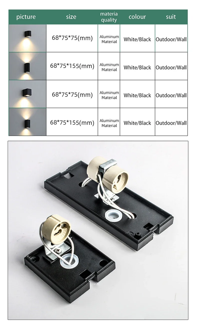 Waterproof Indoor Outdoor LED Aluminum Wall Lamp - Modern Garden and Porch Light