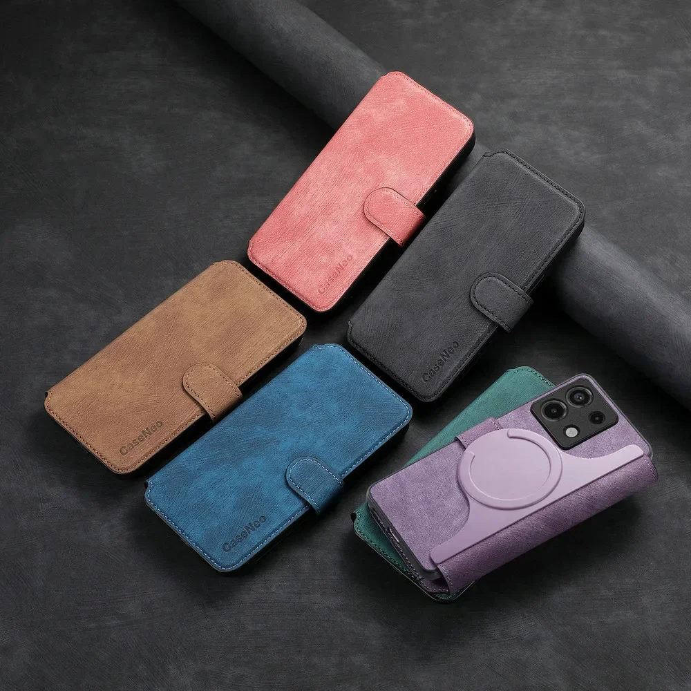 Magsafe Flip Leather 2-in-1 Magnetic Wallet Card Holder Phone Case Bag