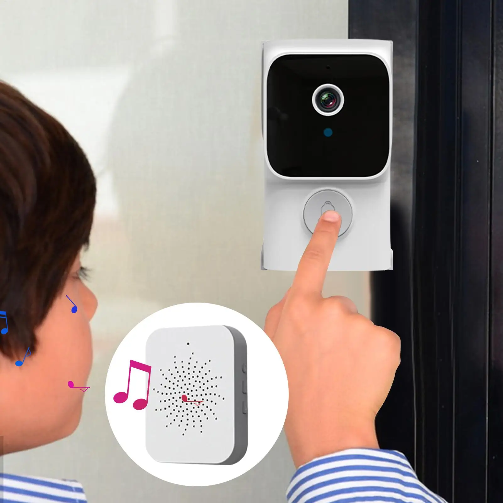 Video Doorbell Camera Smart Video Doorbell Security Camera Two-Way Communication For Night Monitoring Daily Entrance Outdoor