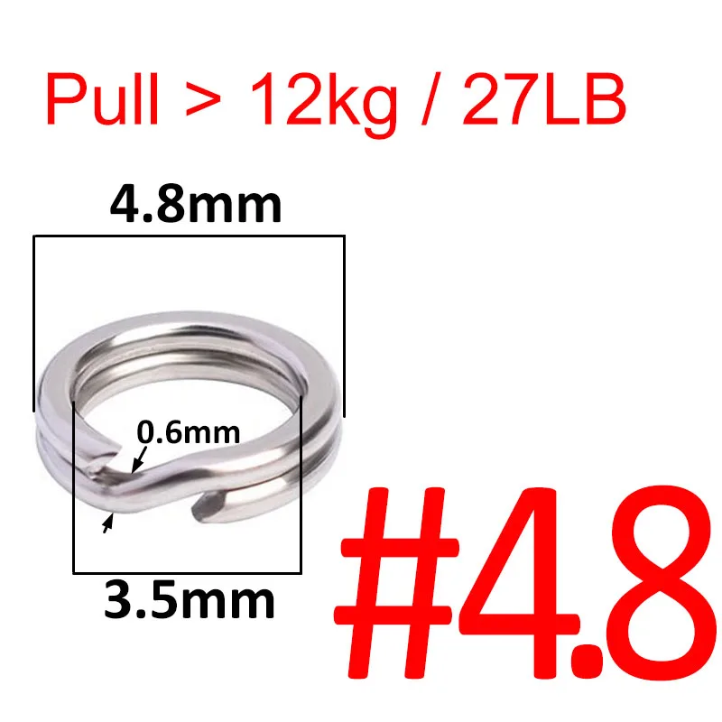 100 or 50 Pcs Stainless Steel Split Ring Fishing Double Loop Oval